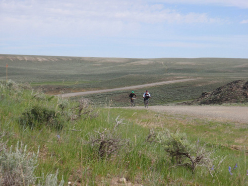 Two Tour Divide Racers rode by us (GDMBR, Medicine Bow NF, WY).
